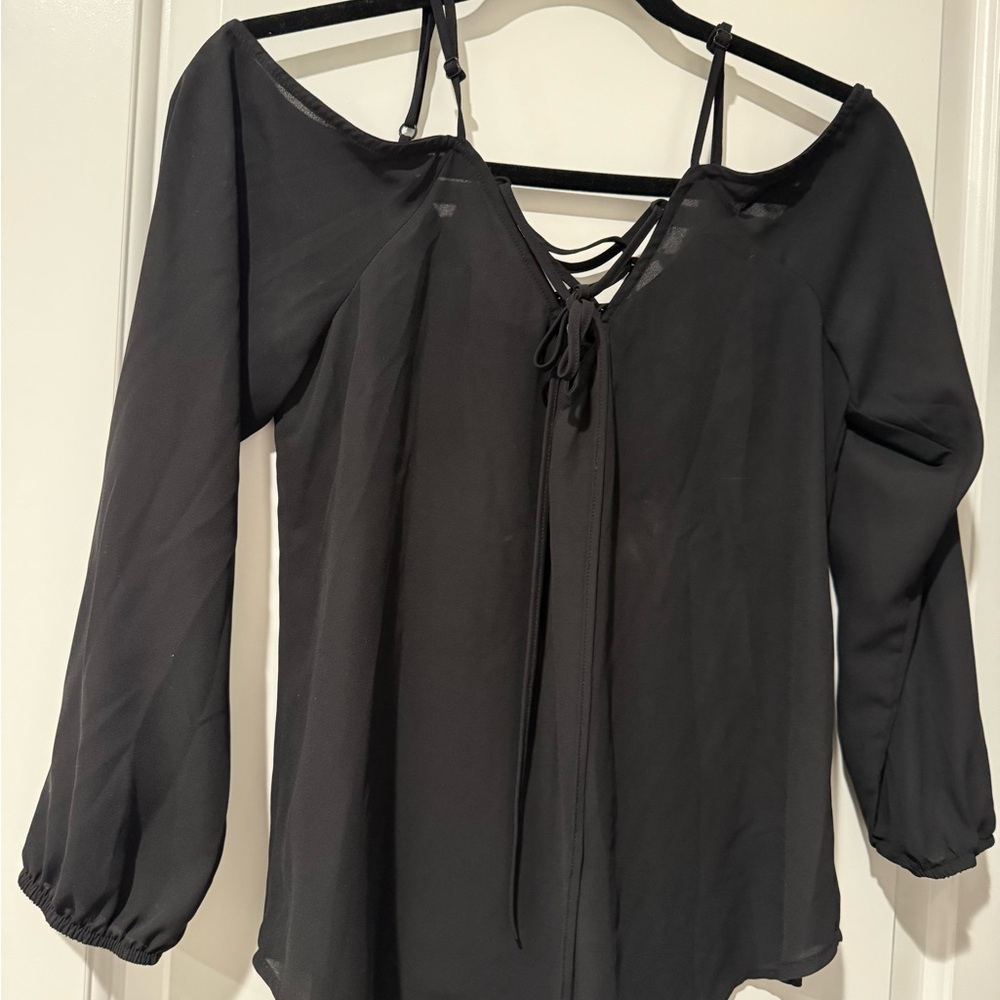 Off the Shoulder Black Women's Top